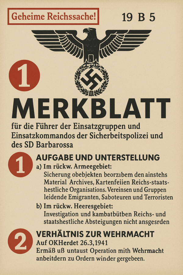 Einsatzgruppen Operational Directives and Execution Reports – 1941 (Barbarossa Files) (Irving File 3H)