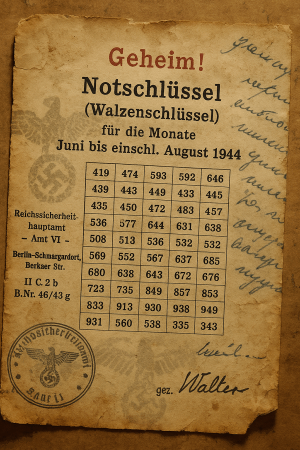 Nazi Germany Reich Security Cipher Key Files (1943–1944) (Irving File 4J)