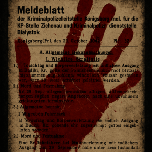 Criminal & Security Reports from Königsberg Criminal Police incl. Białystok & Zichenau, 1942) (Irving File 8D)