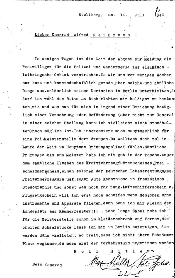 SS Correspondence and Police Career Records, 1940–1944 (Irving File 4H-2) - Image 2