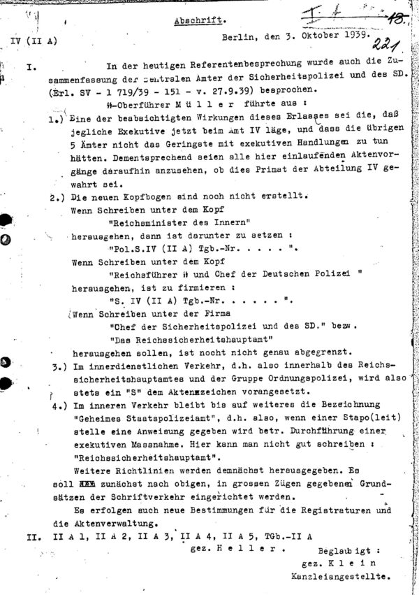 Gestapo Internal Directory and Subject Classification Manual  ca, 1937 (Irving  File 7C) - Image 2