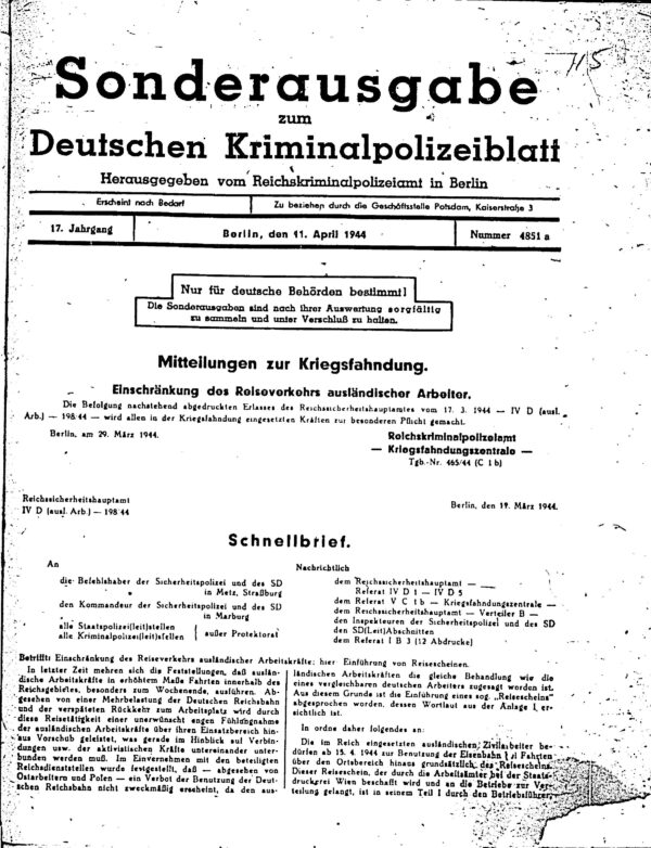 German Security Police Administrative Documents, 1937-38 (Irving File 8B) - Image 2