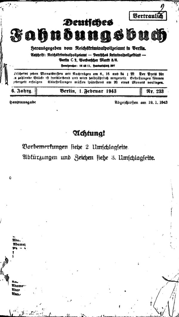 Criminal & Security Reports from Königsberg Criminal Police incl. Białystok & Zichenau, 1942) (Irving File 8D) - Image 3