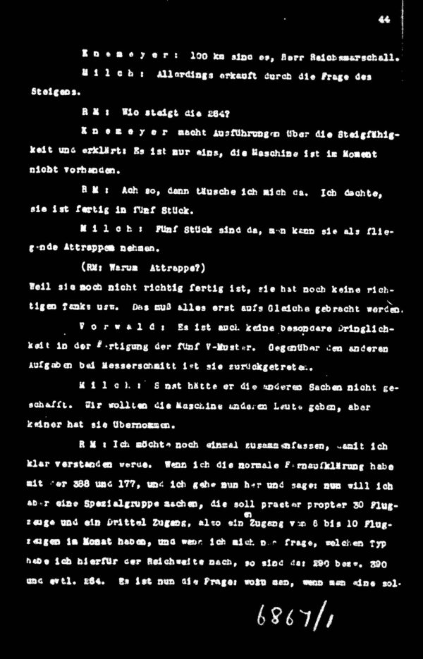 Erhard Milch Wartime Conferences Luftwaffe Strategy, Me 262 Policy, and Aircraft Production, 1943–1944 (Irving File 53B) - Negative Reel - Image 3