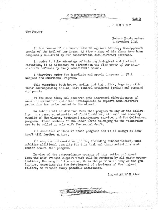 U.S.B.B.S. interrogations; Galland on Luftwaffe day fighter force (Irving File 3) - Image 3