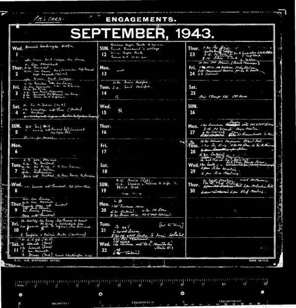 Churchill Desk Diaries 1939-1945 (Irving File 51) - Negative Reel - Image 3